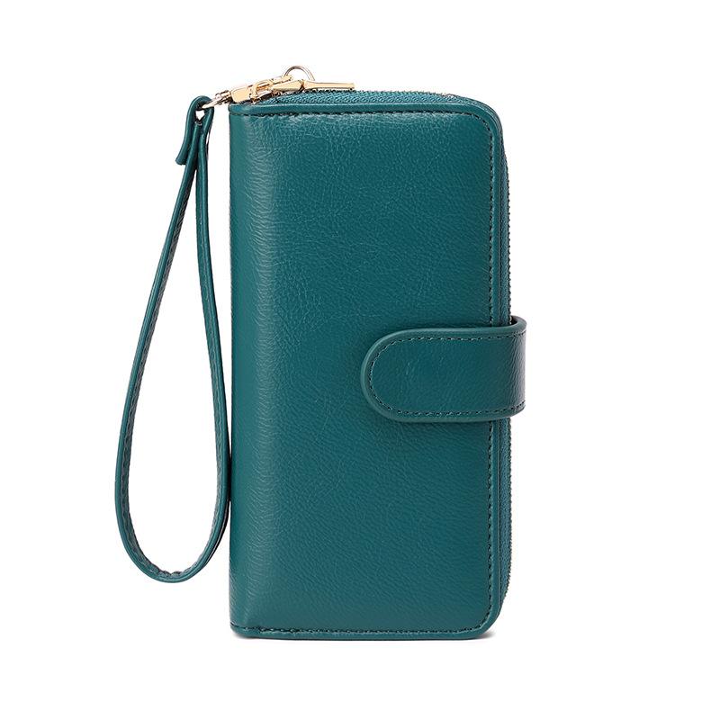 New anti-theft brush women's wallet soft leather multi-card zipper wallet multi-function mobile phone wallet