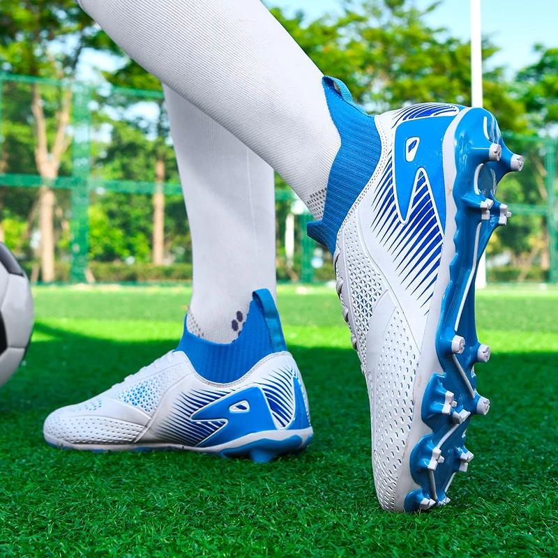 2024 Men's Soccer Shoes Large Size Ultralight Football Boots Boys Sneakers Non-Slip AG/TF Soccer Cleats Ankle Boots Unisex