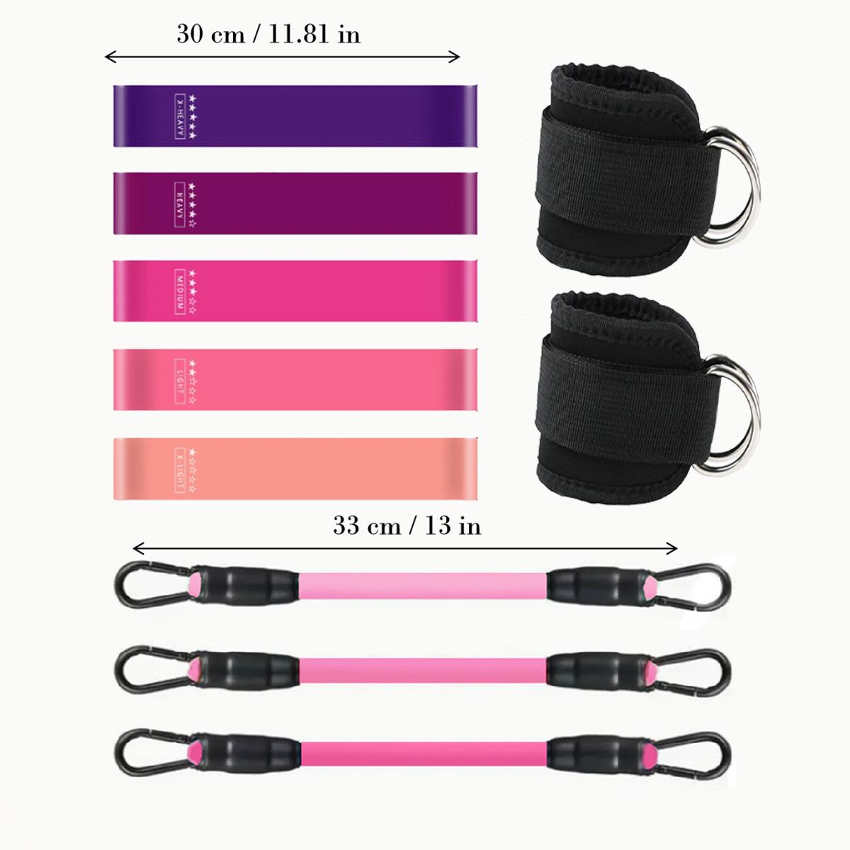 Elastic Resistance Band Set: Yoga, Fitness & Butt Lift with Ankle Strap