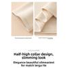 Half High Neck Double-sided German Velvet Base Shirt for Women , with Solid Color and Thick Velvet Inside, Warm Long Sleeved Top