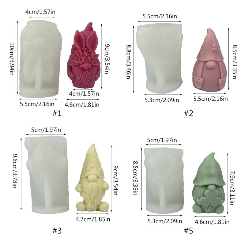 Faceless Dwarf Candle Molds Festival Christmas Gypsum Resin Mold DIY Christmas Dwarf Mold Christmas Home Decoration Art