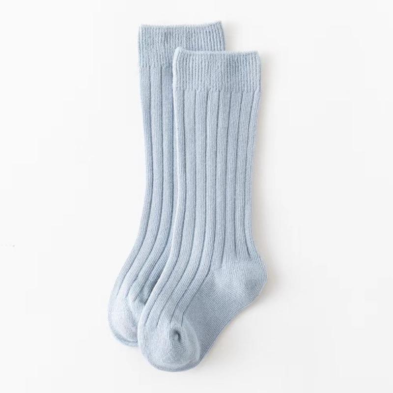 Lässige einfarbige Baby Jungen Mädchen Kniehohe lange Socken Baumwolle Atmungsaktiv Streifen Weiche Kindersocken Kinder Schulsocken