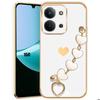 Case for Xiaomi Redmi 15C 4G/5G, Anti-Scratch Silicone Protection with Heart Bracelet - White