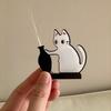 Cartoon Cat Hair Storage Box Moisture Proof Kitten Pushing Vase Magnetic  Pet Lovers