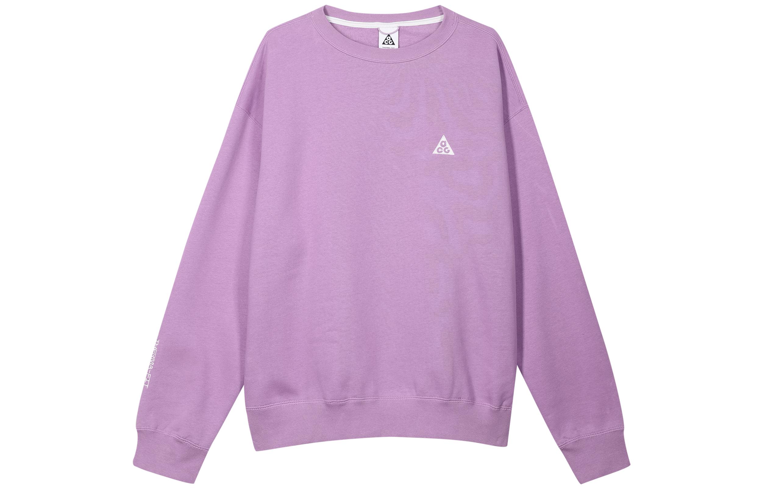 Nike ACG THERMA FIT Sweatshirts Unisex Purple Crew Neck Moderate Regular DX9612-532 XL