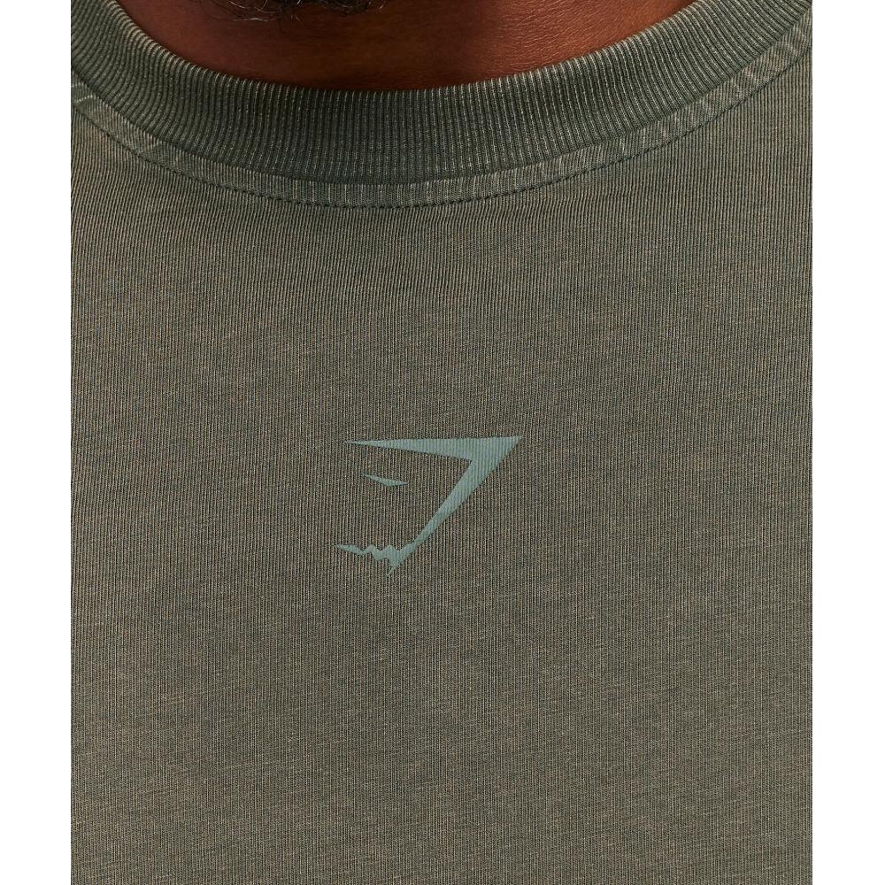 Gymshark Power Washed T-Shirt Gs sTrengTh Grün A2c9f Ecjh