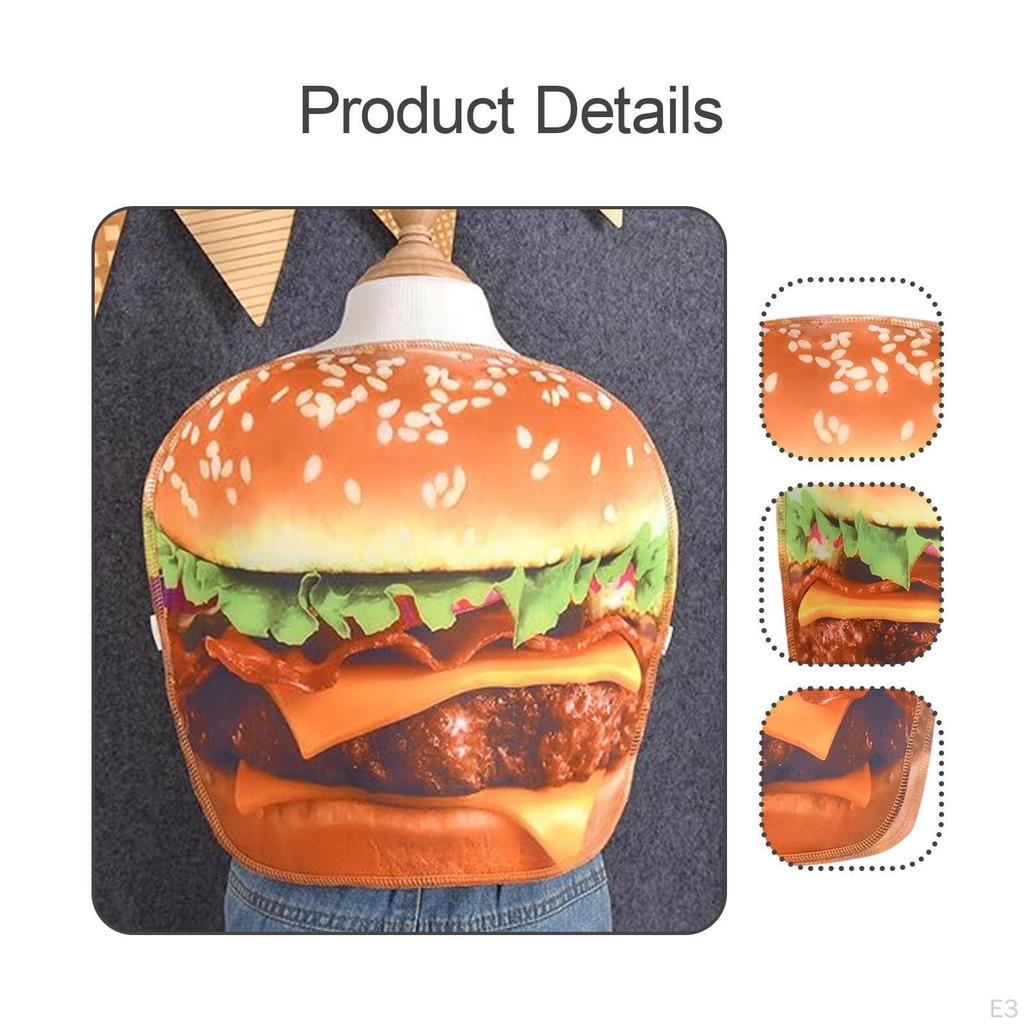 Burger Costume Easy To Wear Funny for Carnival Stage Performances Themed Parties
