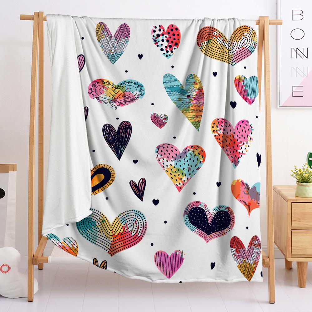 Blanket 2D Digital Printed Flannel Flower Leaf Blanket Blanket Minimum Order