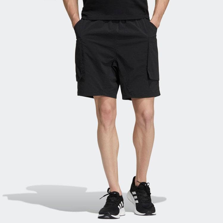 Adidas Elasticated Waist Large Pocket Shorts International Edition Men Bottoms Black HD0029