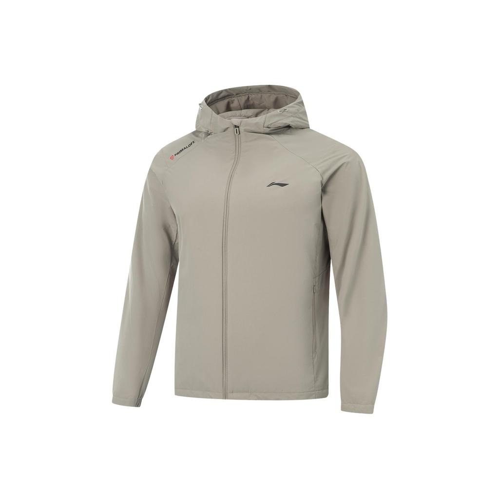Li Ning Fitness Series Winddichte Wasserabweisende Dreidimensionale Kapuzen-Logo Baumwolljacke Herrenjacke AJMV157-5
