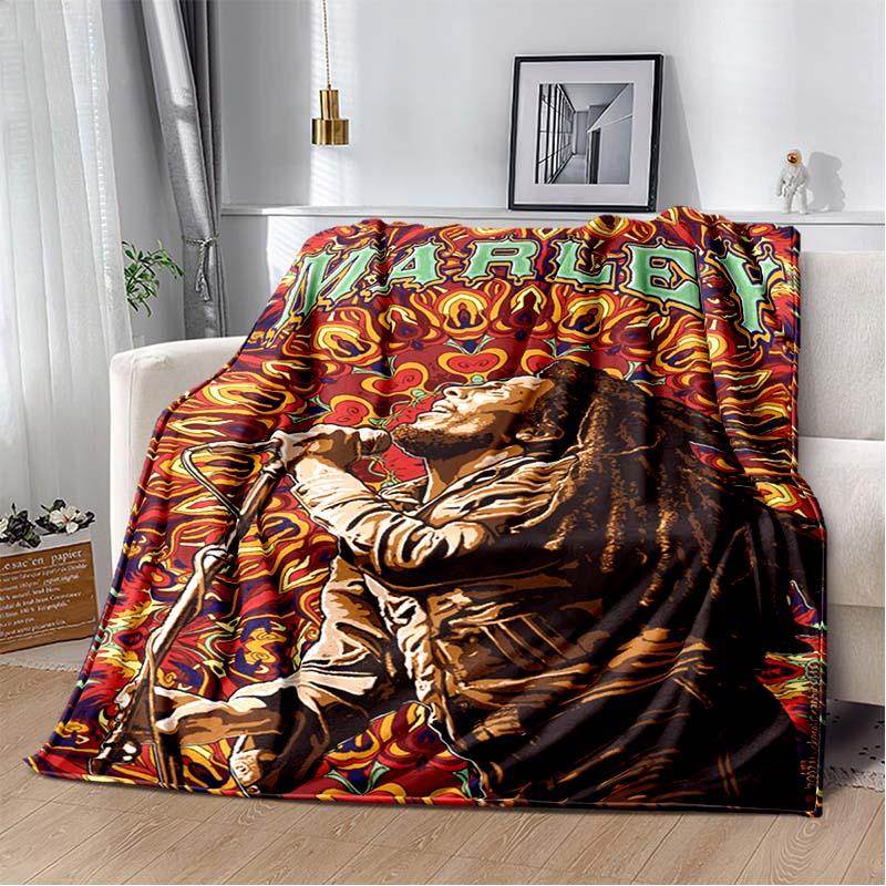 Bob Marley Album Blanket Reggae Music Jamaican Style Soft Flannel Blanket Home Sofa Bed Cover Warm Travel Christmas Gift Blanket