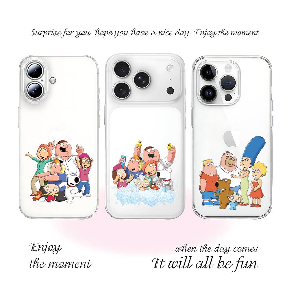 Family-G-Guys Phone Case For Iphone17 16 15 11 13 14 Pro Max 7 8 Plus X Xr Xs Max Se2020 12mini Transparent Cov