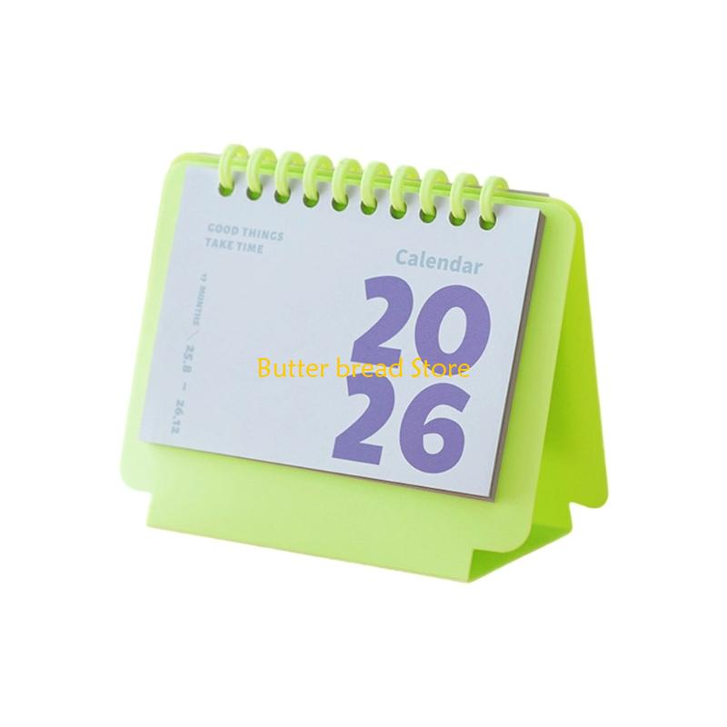 W89C 2026 Desk Calendar Daily Planner Plastic Binding Comb Refillable Table Calender