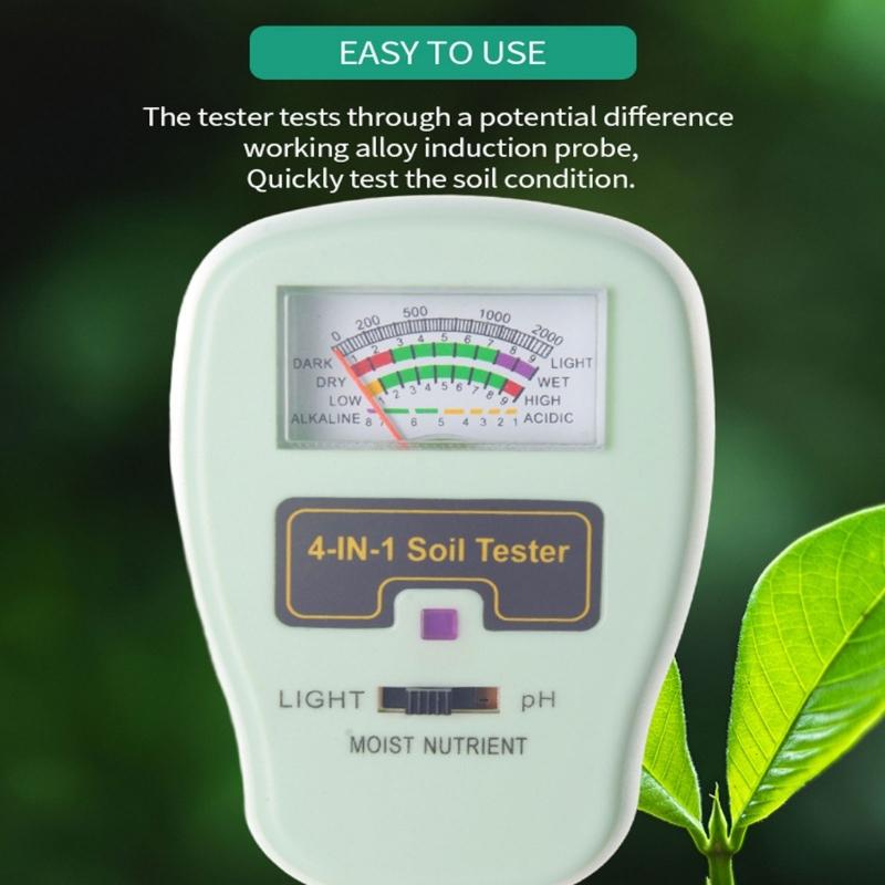 Soil MoistureMeter, 4 In 1 Soil Tester, SoilMoisture/Light/Nutrients/Acidity Meter for Gardenings, Lawn, FarmingS