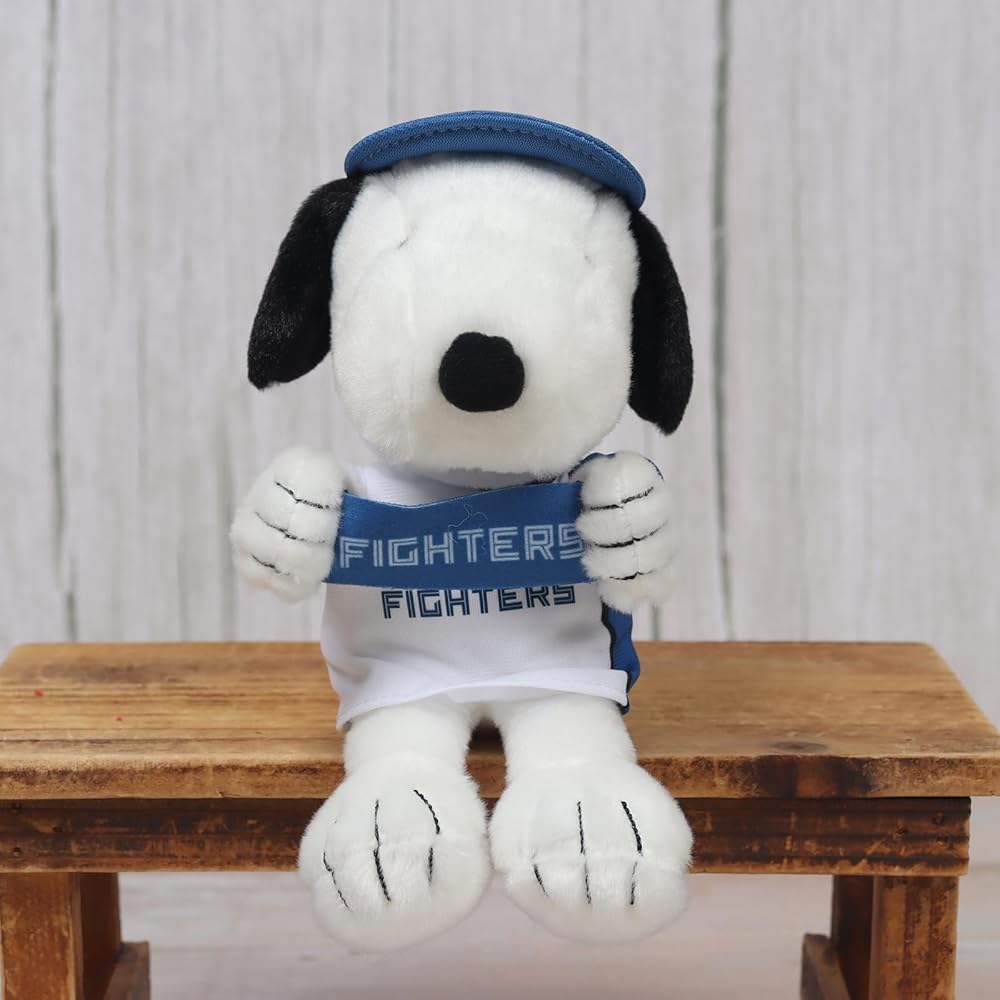 Yoshitoku Snoopy Plush Strap 18cm Official Licensed Product Hokkaido Nippon-Ham Fighters Pink Color