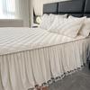 1pc Quilted Bed Skirt Solid Color Bed Cover Lace Style Bedspread Thickened Mattress Protector Roupa De Cama (No Pillowcase)