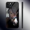 Domineering Cool Horse Phone Case Tempered Glass For IPhone 13 12 11 14 Pro Max Mini X XR XS 8 7 6s Plus SE 2020 Cover