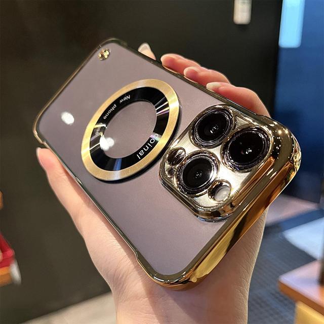 Ultradünne, rahmenlose, plattierte Handyhülle für iPhone 14 13 12 Pro Max 14plus 14pro, transparente, stoßfeste magnetische kabellose Ladeabdeckung