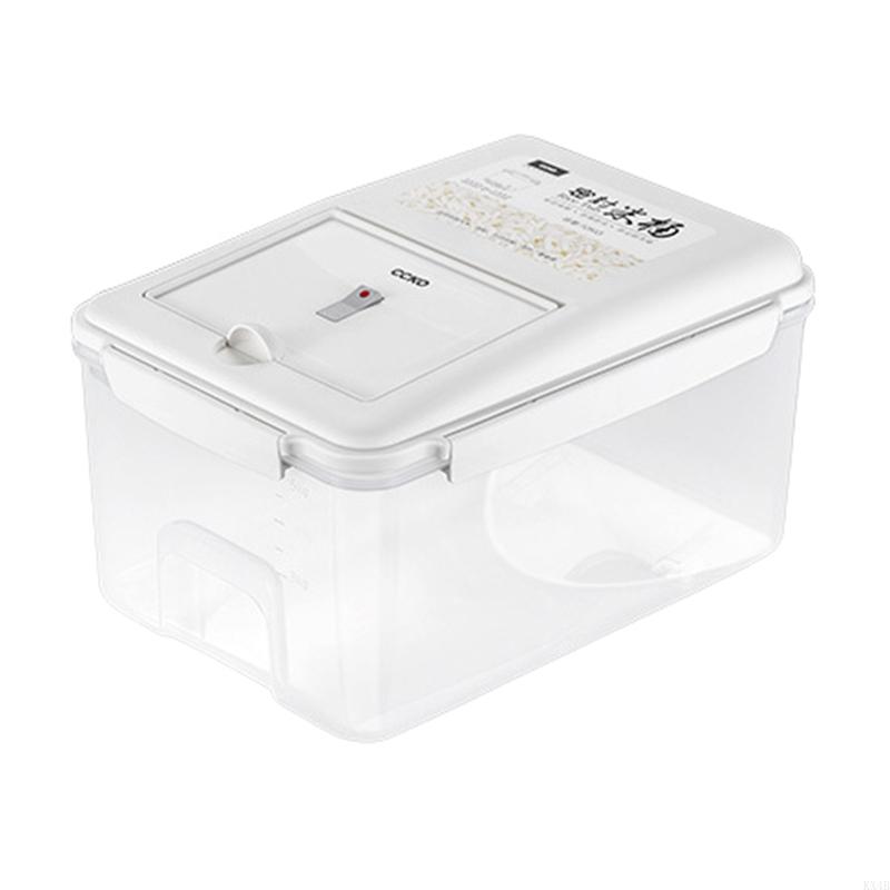

KX4B Rice Container with and Airtight Lid 5kg/10kg Large Capacity for Home Kitchen Flour Sesame Soy Green