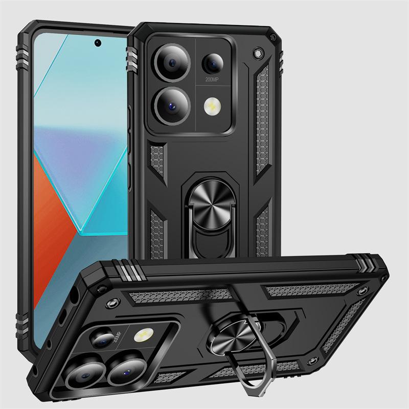Applicable to Xiaomi Redmi note13Pro military armor mobile phone case note12 bracket note11 protective case