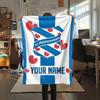 Custom Name,SC Heerenveen Printed Flannel Blanket, soft throw for bedroom sofa, washable, Christmas present, great gift.