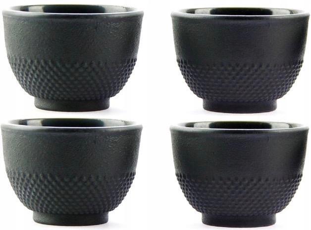 CAST IRON KETTLE 0.8L TEA POT WITH TEA INFILTER + 4x CUPS WARMER