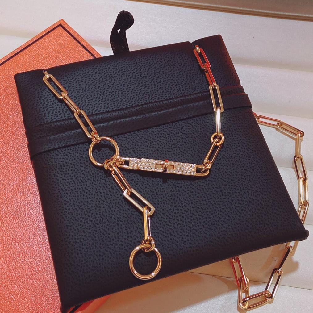 

Горячий Бренд Ожерелье Подарки На Юбилей Роскошные Ювелирные Изделия Для Женщин Замок-Багажник Розовое Золото С Подвесками-Замками Подвеска Для Помолвки