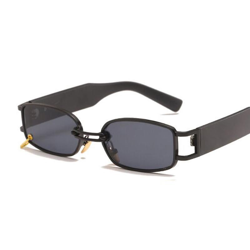 Fashionable Vintage Small Rectangle Woman Man Luxury  Designer Sunglasses Retro Punk Style Shades Hip Hop Metal Oculos De Sol