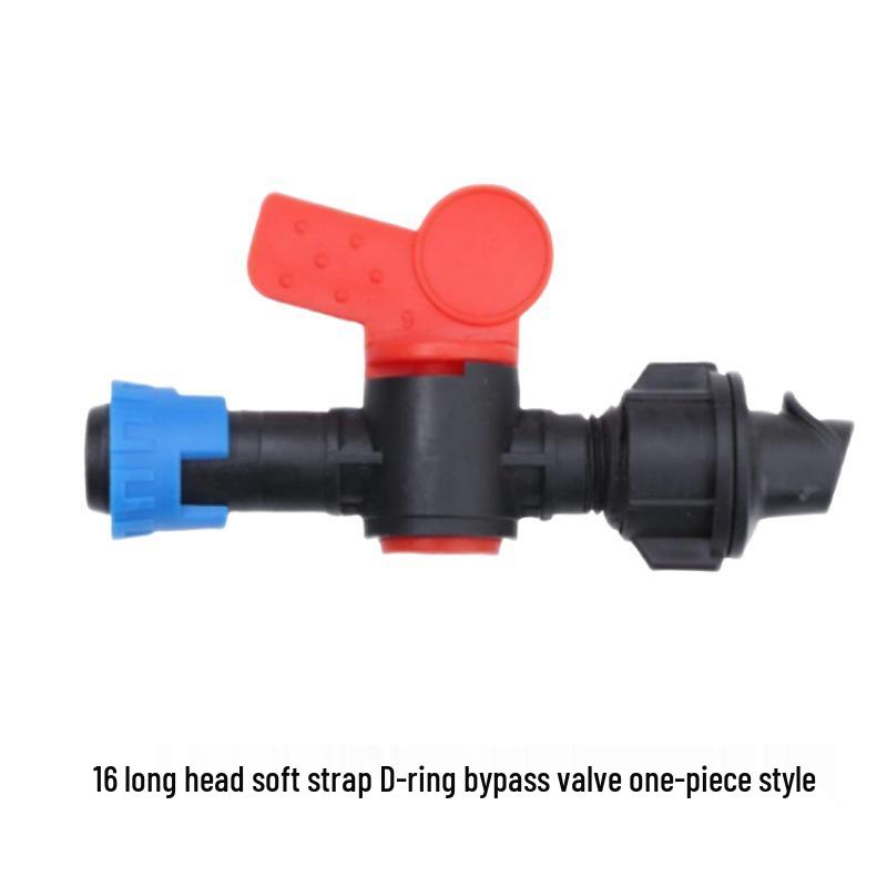 PE Pipe Valve Dripper, Greenhouse Drip Irrigation Connector with Switch Lock Nut and Bypass Male Thread Valve
