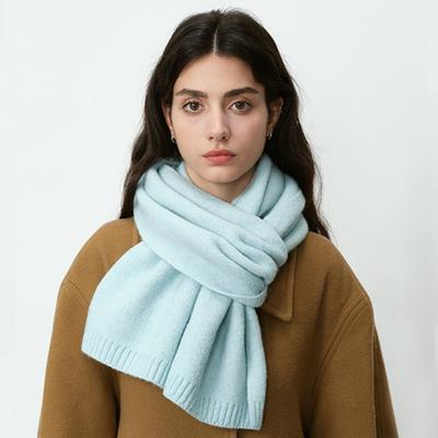 Women Scarf Cold Weather Thermal Neck Wrap Casual Outfit Scarf Solid Color Thickened Warm Knitting Scarf XWJ109
