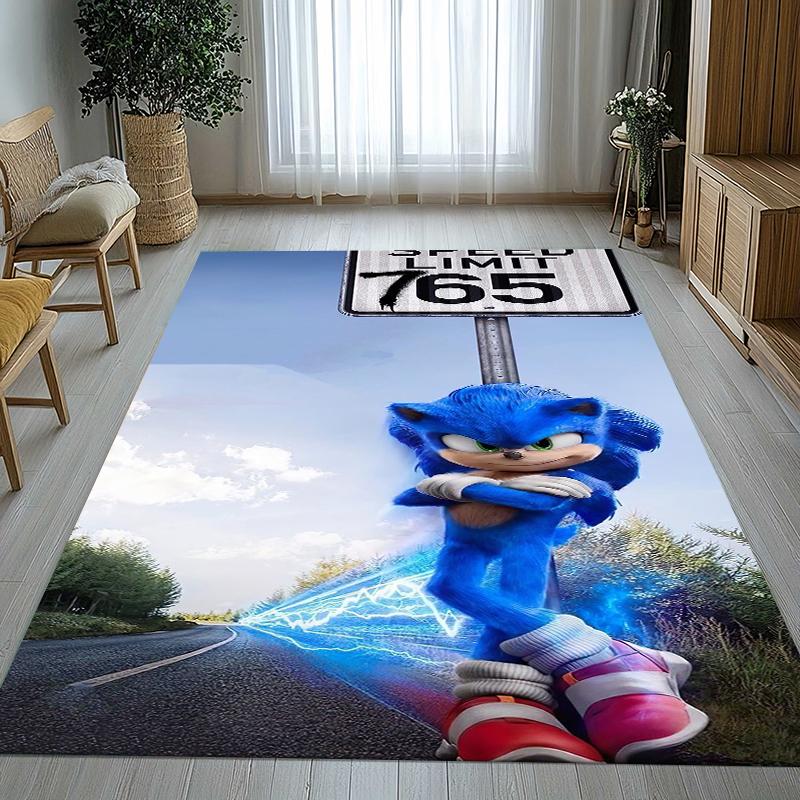 Retro S-Sonic Cartoon Games Living Room Non-Slip Area Rug Soft Carpet for Bedroom Kids Playroom Sofa,Home Decor Doormat Gift 40x60cm