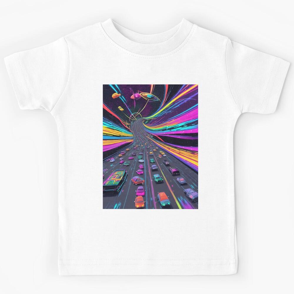 Car Synthwave, neon, futurist, kids, game, children, future Kids T-Shirt 140