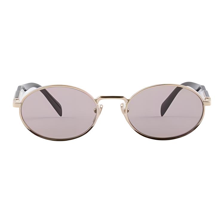 Prada Oval Sunglasses With Engraved Logo Women sunglasses Light-Purple SPR65Z_EZVN_FE20I_C_055 Basic Packaging-Eyeglass Case+Box