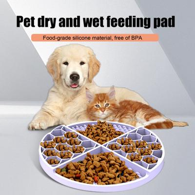 Tapis de léchage pour chien en silicone Soulagement de l'anxiété Tapis anti-étouffement pour nourriture pour animaux de compagnie Gamelle à alimentation lente Jouet de léchage pour chiens de petite, moyenne et grande race