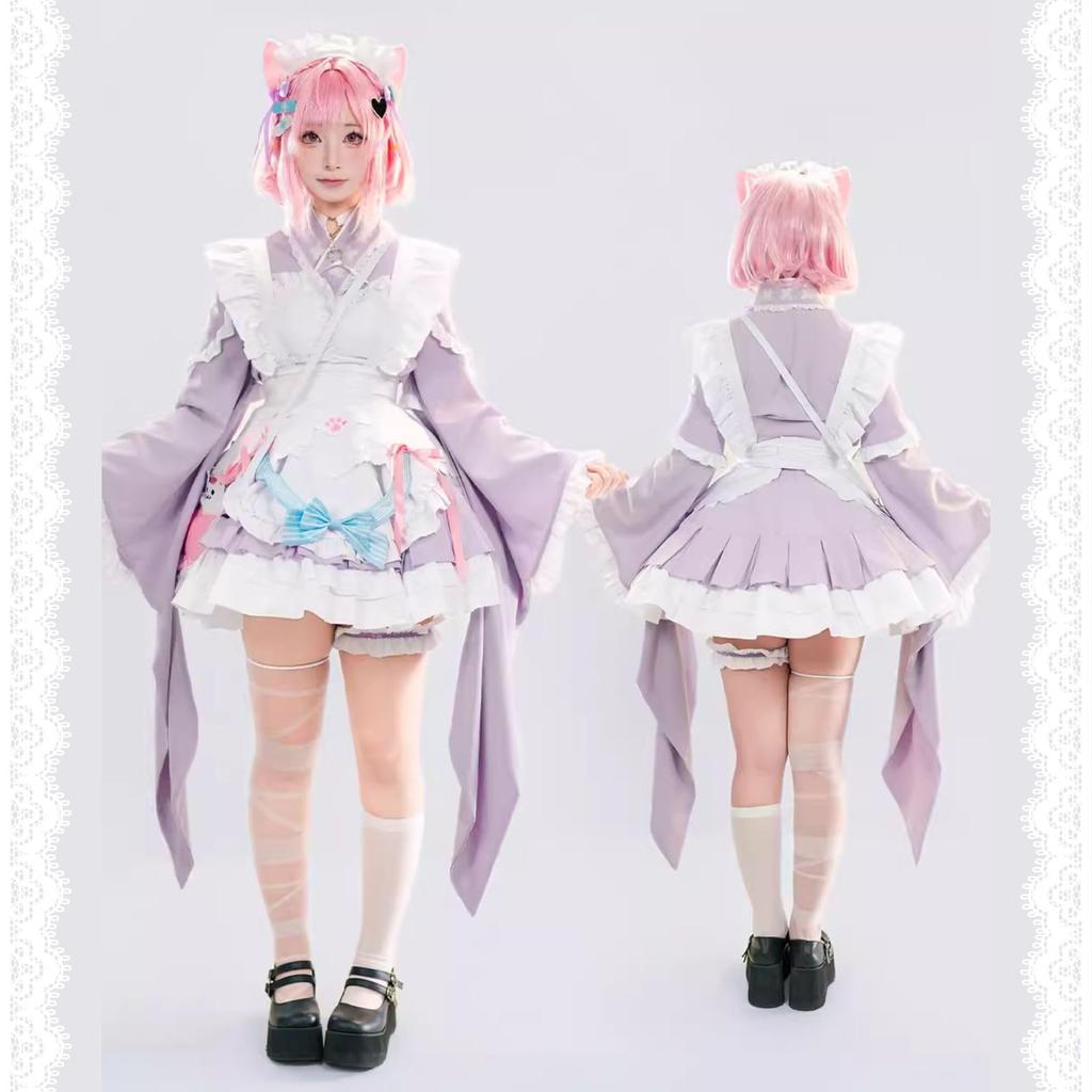 Sakuna Yuuki Cosplay VTuber Dress Maid [milky time] One-Piece Women's Japanese-Style