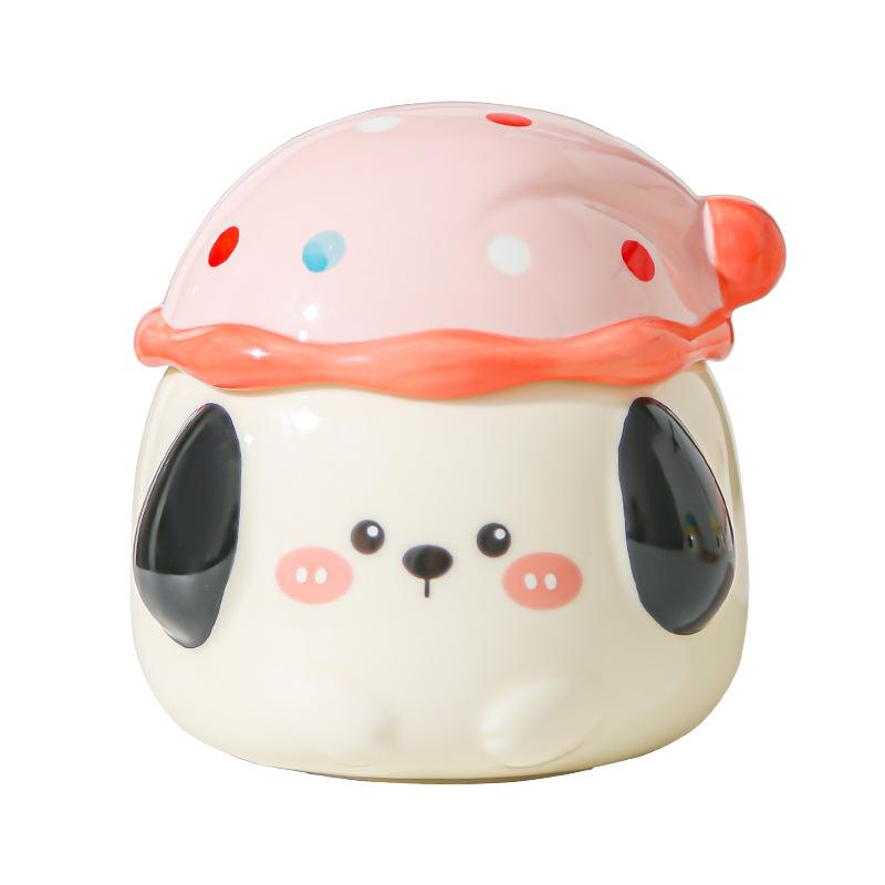 Cartoon Puppy Cute Mug with Lid Office Drinking Water Cup Couple Girl Water Cup Souvenir Gift Cup Coffee Cup