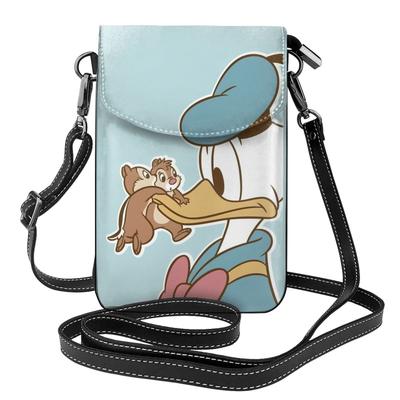 Donald Duck Smartphone Pouch, Genuine Leather, for Women and Men. Slim and Lightweight, This Popular and Cute Smartphone Pouch Can Be Used As a