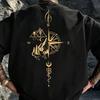 Neues Sommer Geometrisches und Hügelmuster Unisex T-Shirt Street Style Geeignet für Tägliche Lässige Kleidung Locker Geschnitten Baumwollmaterial