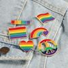 Rainbow Brooch Pins Rainbow Lapel Pin  Badge Pin Rainbow Pride Heart Rainbow Brooch Flag  Love and Peace Enamel Pins