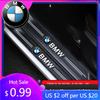 BAFV3 Car Sticker Hot For BMW 1/4/5Pcs Leather Car Door Sill Protector Carbon Fiber Sill Strip For BMW E36 E87 E92 E91 E30 E34 E53 E61