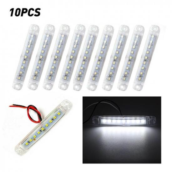 10X LED Sealed Side Clearance Light Marker For Truck Trailer Lorry Bus White R
