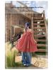 American Trendy Spicy Girl: Versatile Plaid Pleated Long Skirt + Strapless Plaid Umbrella Top
