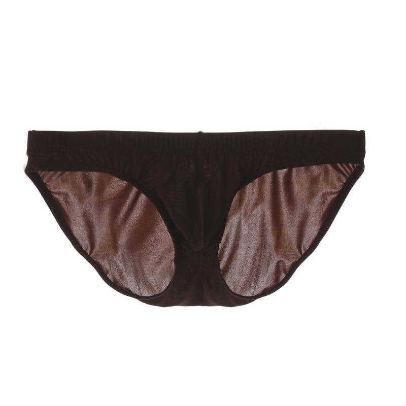 Youye Men's Ice Silk Transparent Low-Waist Breathable Briefs