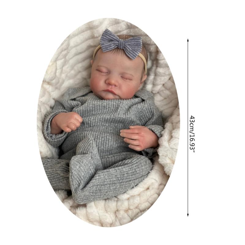 Realistic Reborns Newborn Baby 19Inch Sleeping Infant Doll Silicone/Cloth Body Baby with Clothes and Accessory Gift Set