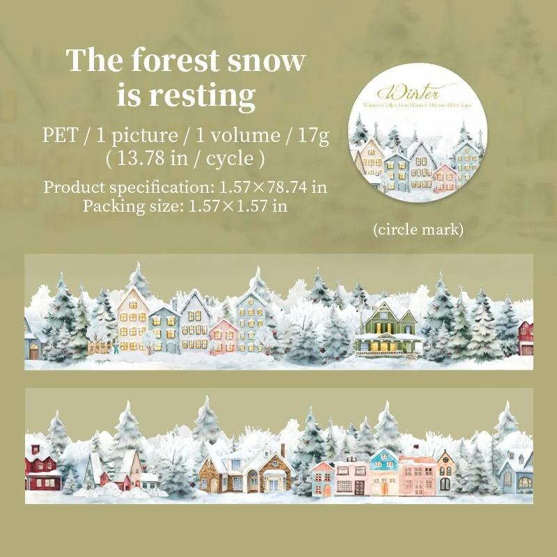 

2 м Декоративная клейкая лента для скрапбукинга Зимний снежный пейзаж ПЭТ-ленты Маскировочные ленты Наклейки Эстетические канцелярские принадлежности