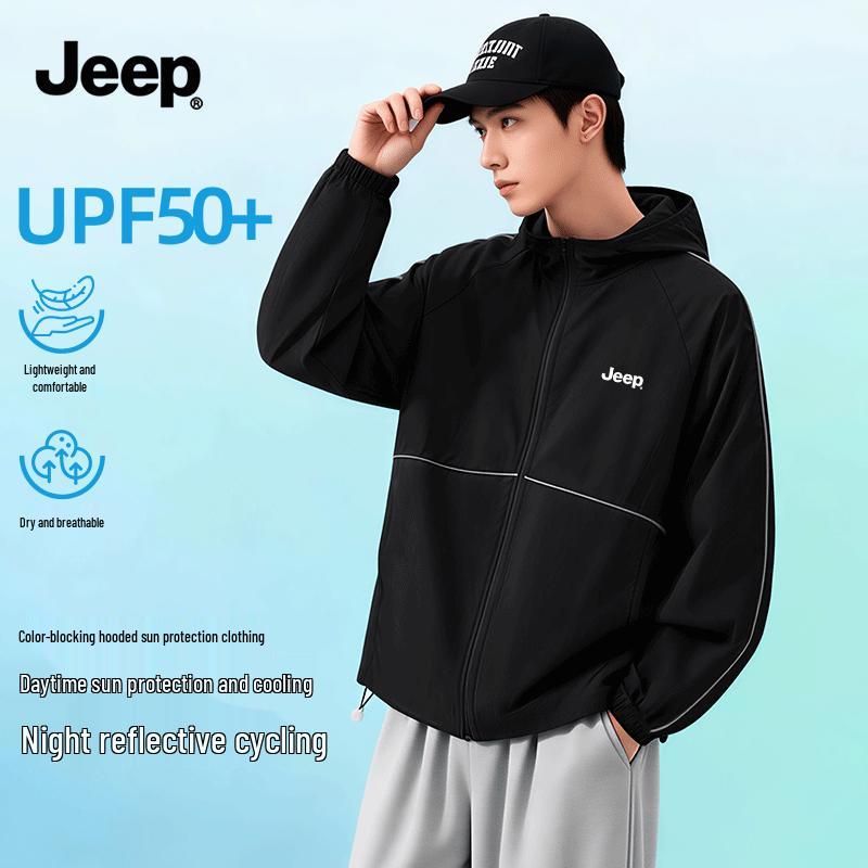 JEEP Men s Summer Quick-Dry Hooded Sun Protection Jacket 2XL