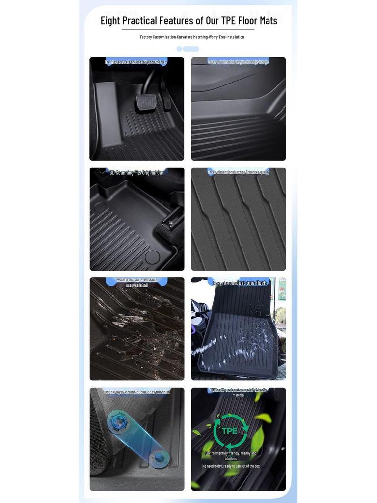 Compatible Floor Mats for Tesla Model 3 (2025) - Full Coverage Trunk Accessories