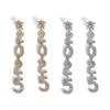 Fashionable 2025 Number Earrings Featuring Rhinestones Pendants Alloy Texture Suitable for Stylish Banquet and Party Wear