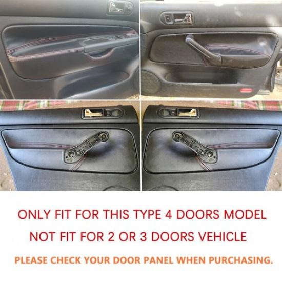 4* Suede Leather Door Panel Armrest Replacement Cover For VW Golf 4 MK4 98-05