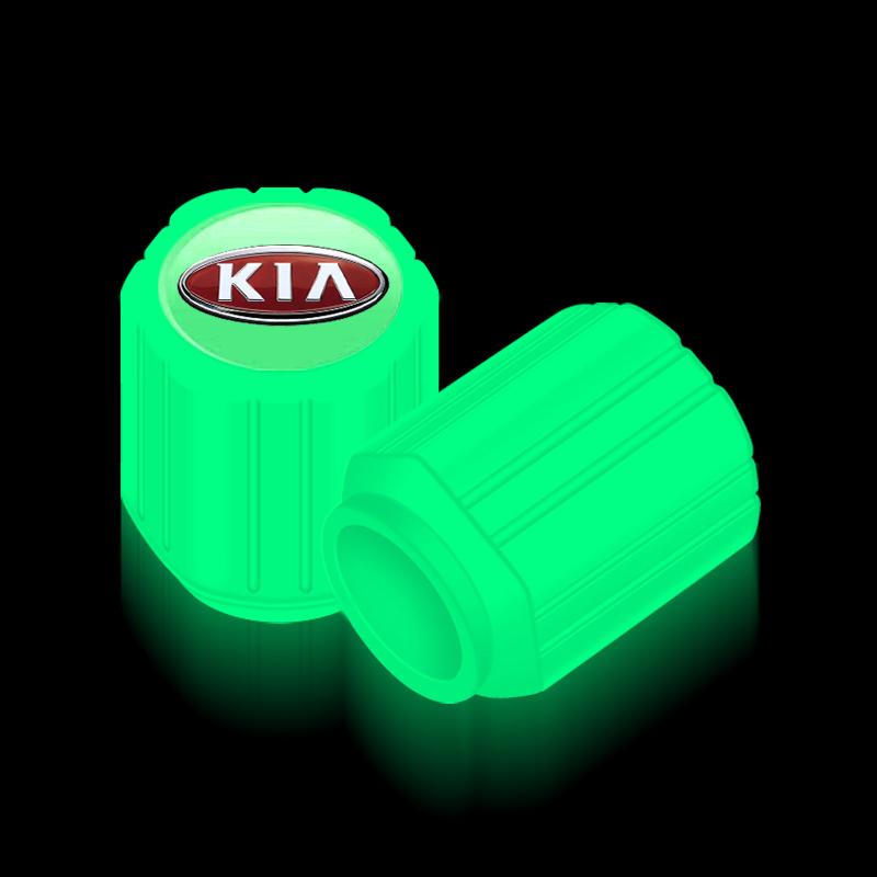 2026 Hot Car Sticker Luminous Motorcycle Wheel Tyre Car Tire Valve Caps Fluorescent For KIA Sportage Rio 3 4 Ceed JD Picanto Sou